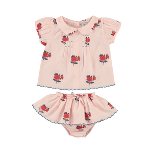 Baby Girl's Pink Floral Outfit Set
