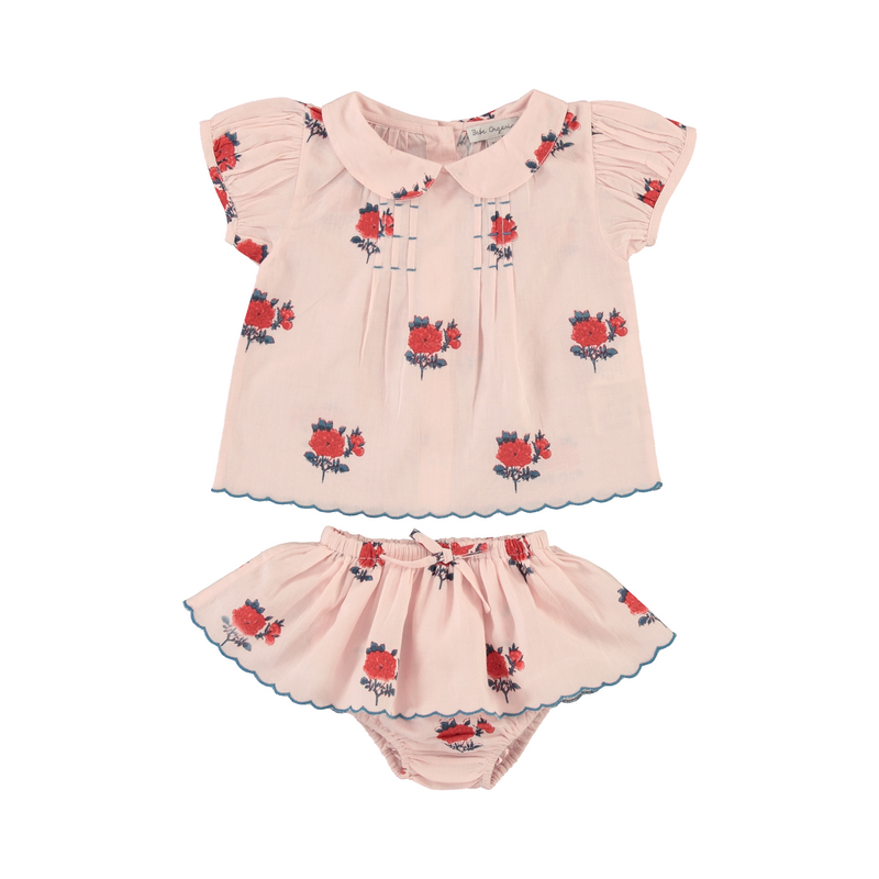 Baby Girl's Pink Floral Outfit Set