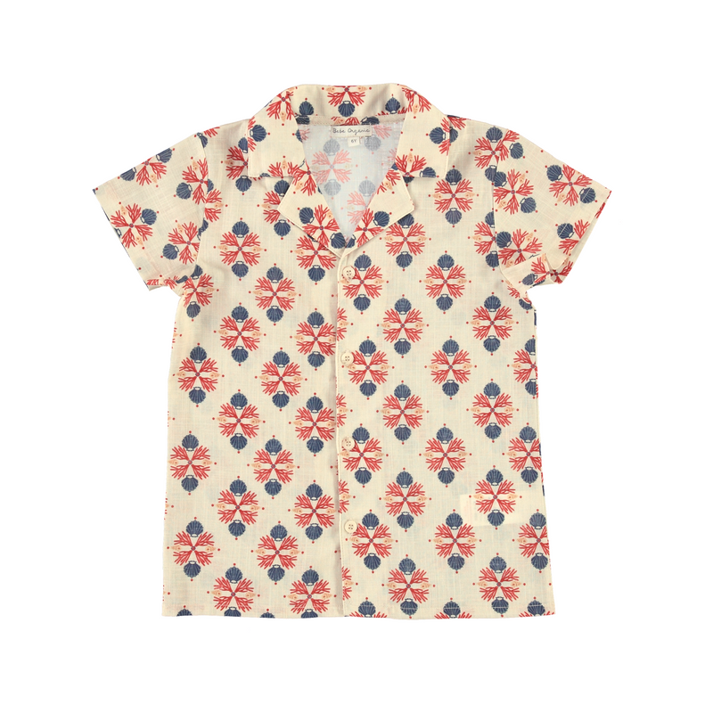 Boys Short-Sleeve Patterned Shirt
